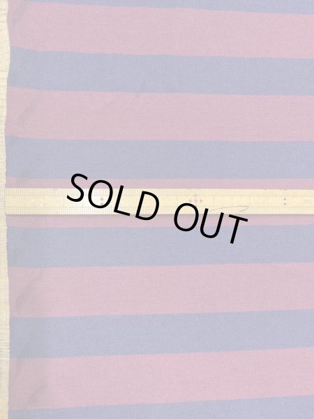 画像3: 生地：綿100％太ボーダー天竺ニット（エンジ×紺） (3)