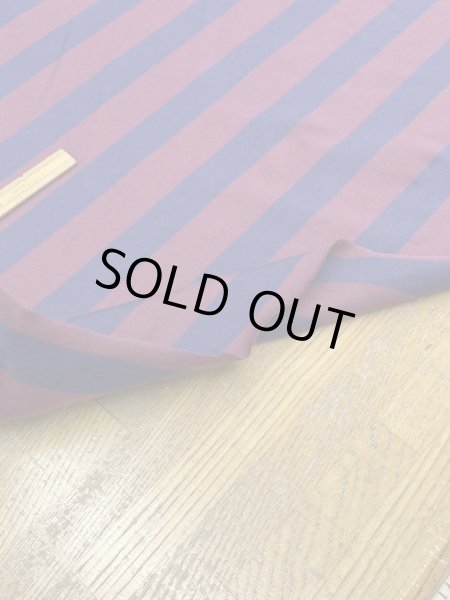 画像5: 生地：綿100％太ボーダー天竺ニット（エンジ×紺） (5)