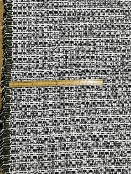 画像2: 生地：綿ポリファンシーツイード（白／黒） (2)