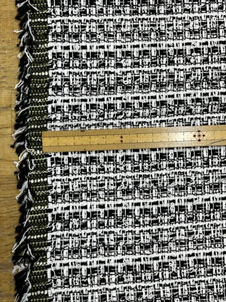 画像3: 生地：綿ポリファンシーツイード（白／黒） (3)