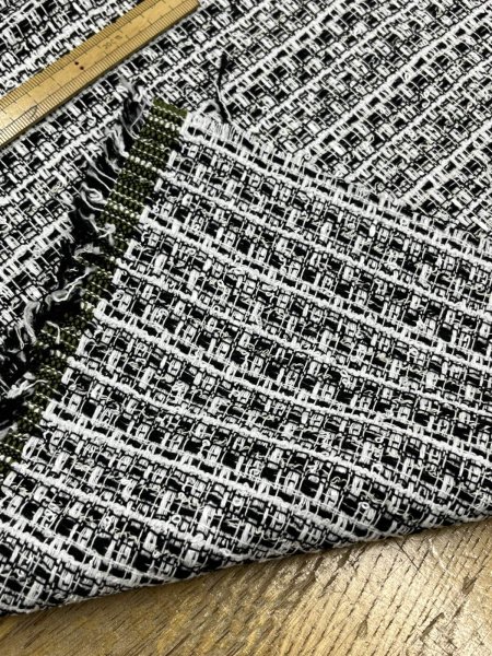 画像4: 生地：綿ポリファンシーツイード（白／黒） (4)