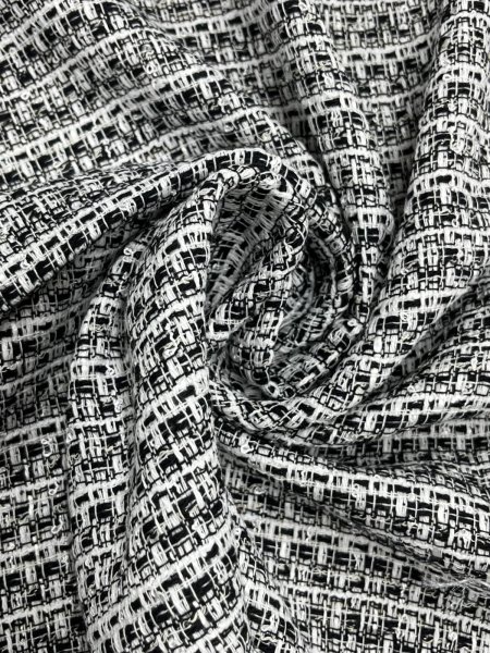 画像7: 生地：綿ポリファンシーツイード（白／黒） (7)