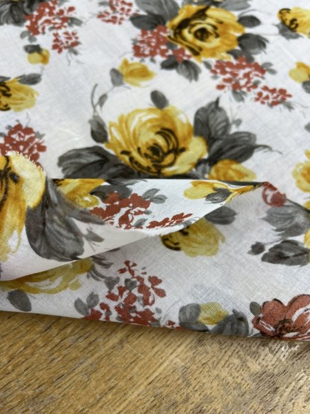 画像5: 生地：綿花柄プリント（キナリ／黄色） (5)