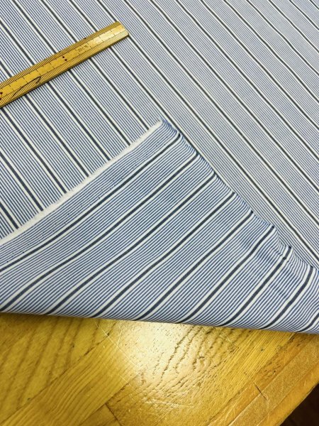 画像4: 生地：ストライプ柄プリント 中厚コットン（白／紺） (4)
