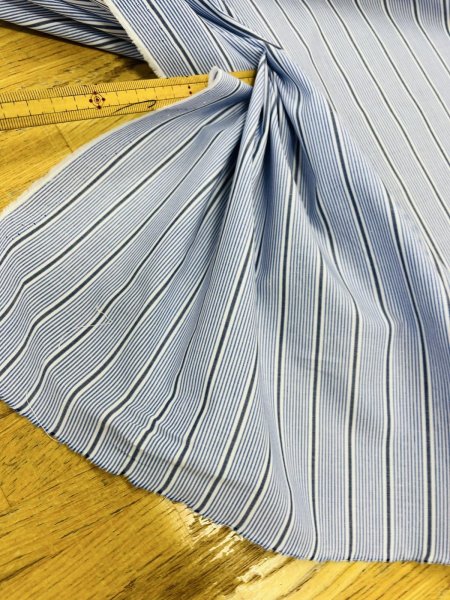 画像6: 生地：ストライプ柄プリント 中厚コットン（白／紺） (6)