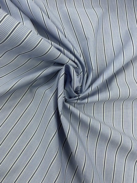 画像7: 生地：ストライプ柄プリント 中厚コットン（白／紺） (7)