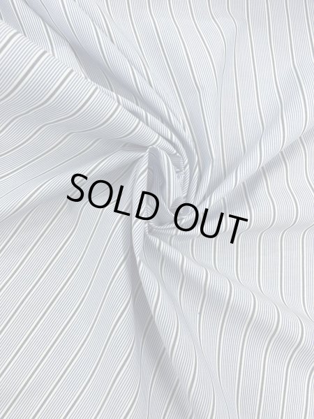 画像7: 生地：ストライプ柄プリント 中厚コットン（白／紺） (7)