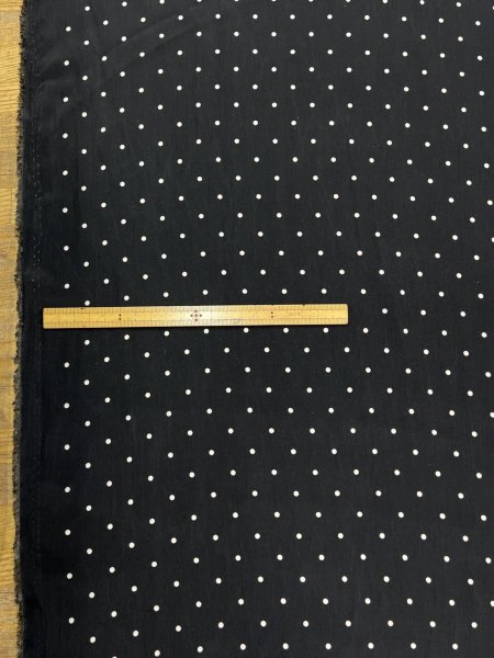 画像2: 生地:水玉柄ポリエステルデシン(ブラック×白) (2)