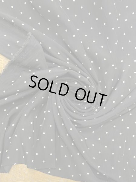 画像6: 生地：水玉柄ポリエステルデシン（ブラック×白） (6)