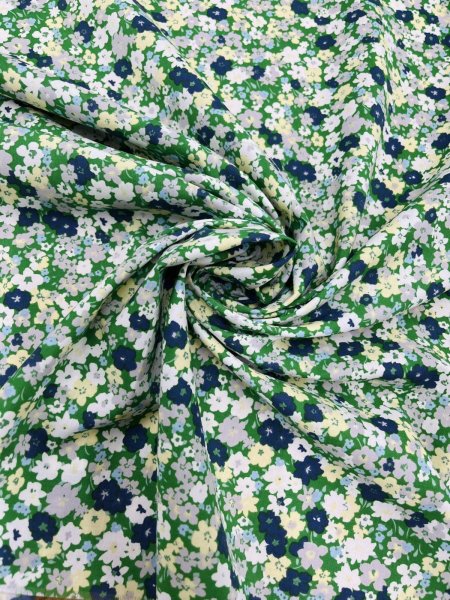 画像7: 生地:ポリエステル100%30スパンローン(グリーン・フローラル) (7)