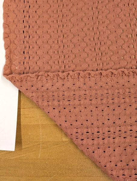 画像4: 生地：綿混クロッシェ風穴あきニット（テラコッタ） (4)