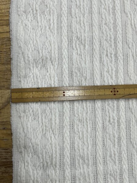 画像3: 生地：ジャガード編み アランケーブル柄 ニット（オフ白） (3)