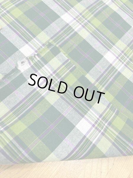 画像4: 生地：綿100％タータン風チェック平織（グリーン系） (4)