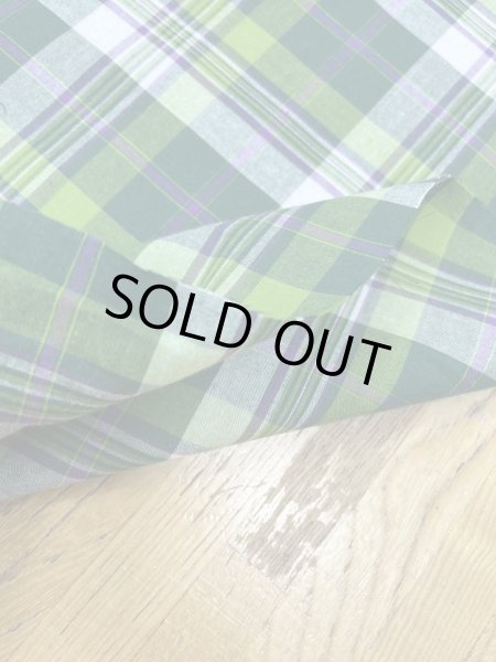 画像5: 生地：綿100％タータン風チェック平織（グリーン系） (5)