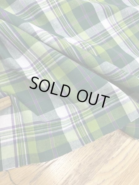 画像6: 生地：綿100％タータン風チェック平織（グリーン系） (6)