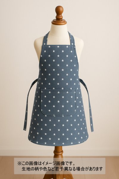 画像1: 生地：綿100％星柄プリントダンガリー（ブルー） (1)