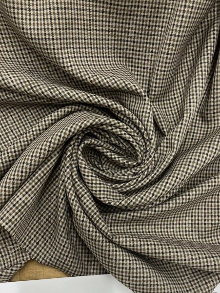 画像7: 生地：ポリエステルストレッチチェック柄織物（ベージュ系） (7)