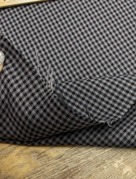 画像5: 生地：ポリエステルストレッチチェック柄織物（グレー系） (5)