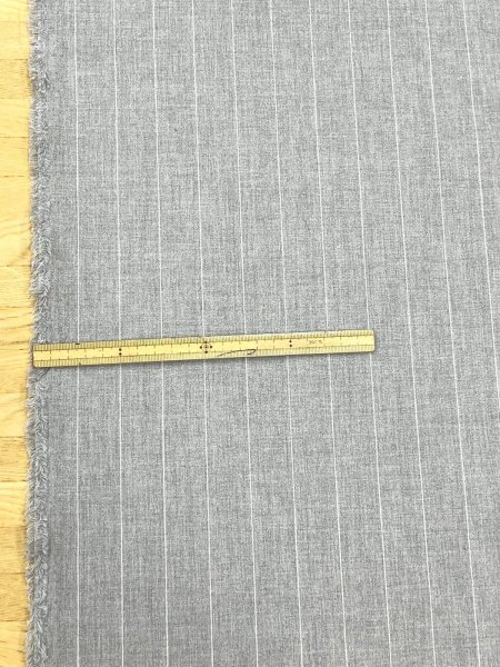 画像2: 生地：綿ストライプ柄（グレー／白） (2)