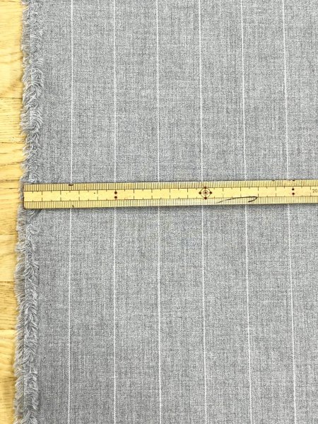 画像3: 生地：綿ストライプ柄（グレー／白） (3)