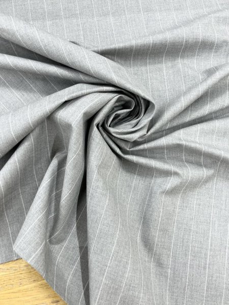 画像6: 生地：綿ストライプ柄（グレー／白） (6)