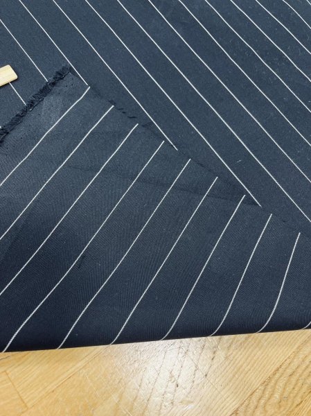 画像4: 生地：綿ストライプ柄（濃紺／ベージュ） (4)