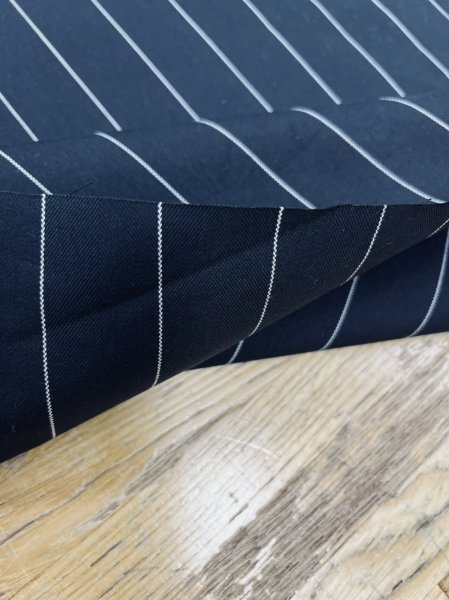 画像5: 生地：綿ストライプ柄（濃紺／ベージュ） (5)