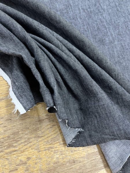 画像6: 生地：綿ストレッチデニム調（ブラック） (6)