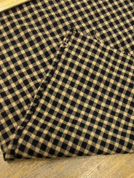 画像4: 生地：柔らかウールギンガムチェック（ブラウン／ブラック）  (4)