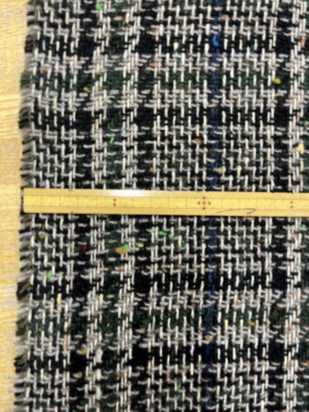 画像3: 生地:ウールざっくりチェックツイード(カーキ/ブラック×ベージュ) (3)