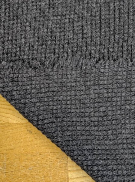 画像4: 生地：綿ポリエステル ワッフルニット（杢グレー） (4)