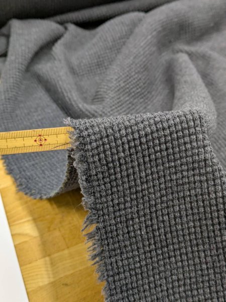 画像5: 生地：綿ポリエステル ワッフルニット（杢グレー） (5)