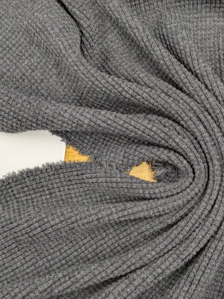 画像6: 生地：綿ポリエステル ワッフルニット（杢グレー） (6)