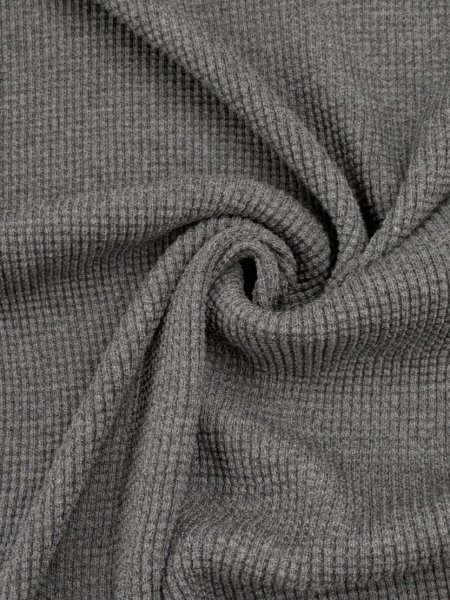 画像7: 生地：綿ポリエステル ワッフルニット（杢グレー） (7)