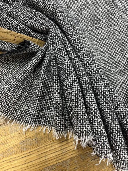 画像6: 生地：コットンウールツイード（黒／白） (6)