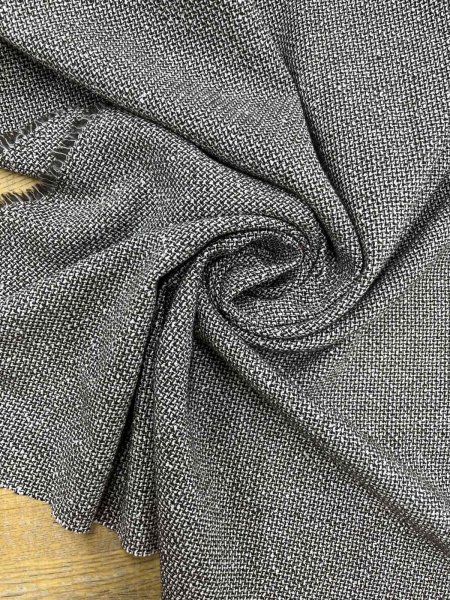 画像6: 生地：コットンウールツイード（こげ茶／白） (6)