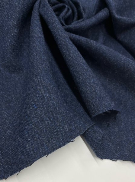 画像5: 生地：平織りウール混ネップツイード（紺系） (5)