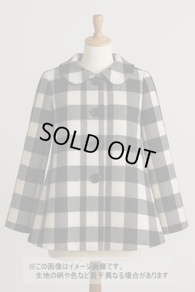 画像1: 生地：ウール厚手ブロックチェック（白×黒） (1)