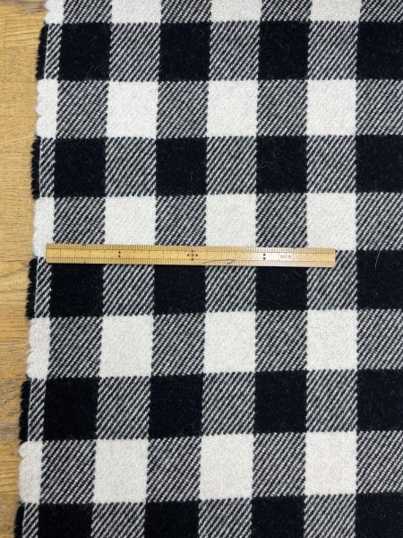 画像3: 生地：ウール厚手ブロックチェック（白×黒） (3)