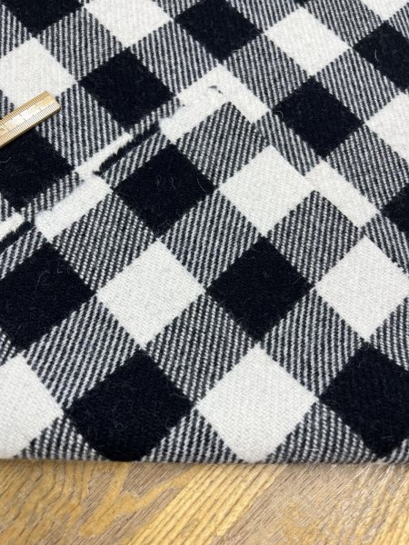 画像5: 生地：ウール厚手ブロックチェック（白×黒） (5)