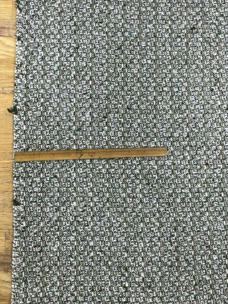 画像2: 生地： ゆる編みファンシーツイード（深緑×白） (2)