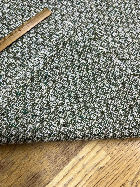 画像4: 生地： ゆる編みファンシーツイード（深緑×白） (4)