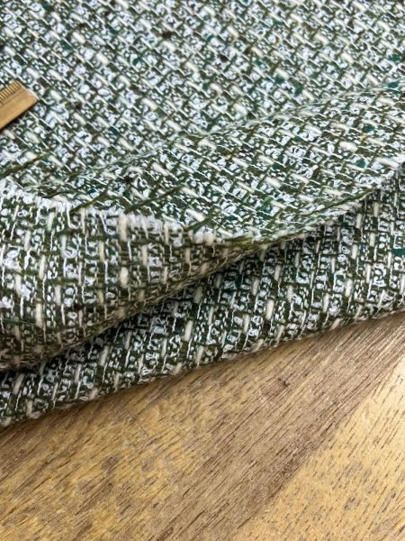 画像5: 生地： ゆる編みファンシーツイード（深緑×白） (5)