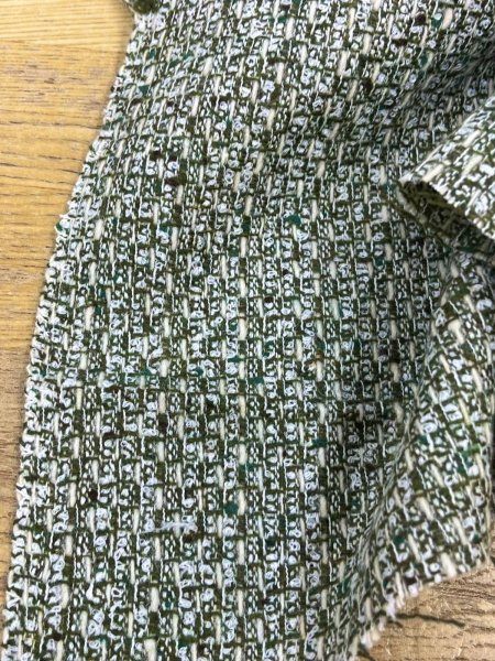 画像8: 生地： ゆる編みファンシーツイード（深緑×白） (8)