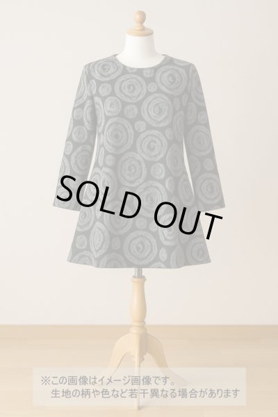 画像1: 生地：ウールポリエステル混 サークル柄ニット（ブラック×グレー） (1)