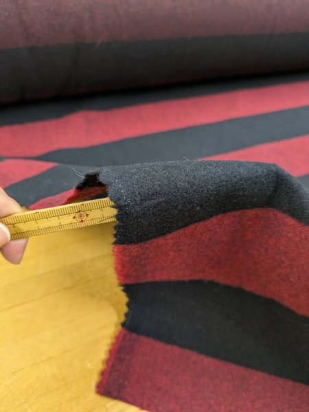 画像5: 生地： ツイード太ボーダー柄ウール（赤／黒） (5)