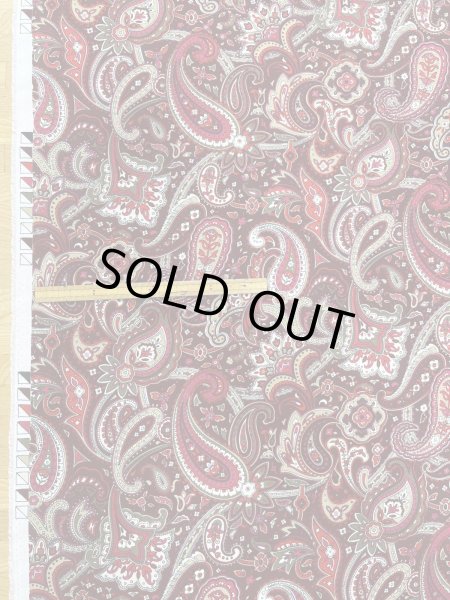 画像2: 生地：ポリエステル100％ペイズリー柄プリント（赤系） (2)