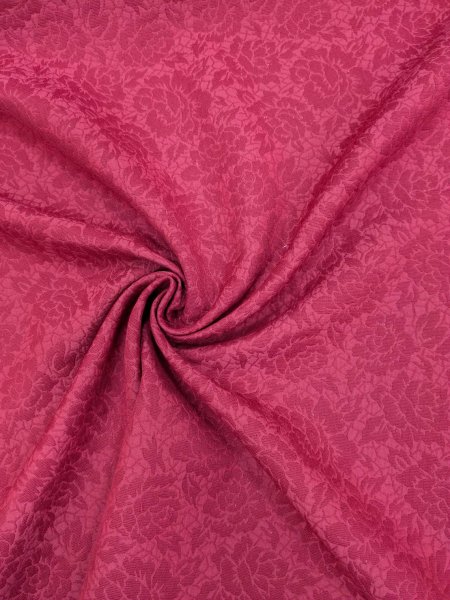 画像7: 生地：ポリエステル100％バラ柄ふくれジャガード（赤） (7)