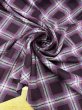 画像7: 生地：チェック柄プリントアクリルニット（エンジ×パープル） (7)