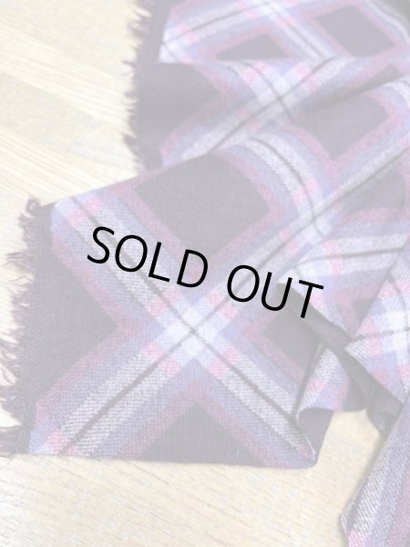 画像8: 生地：チェック柄プリントアクリルニット（エンジ×パープル） (8)